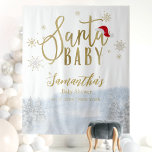 Santa Baby Christmas Winter Baby Shower Backdrop<br><div class="desc">Adorable calligraphy with snowflakes,  winter-themed baby shower invitations. Easy to personalize with your details. Check the collection to find matching items as enclosure cards.</div>