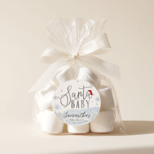 Santa Baby Christmas Winter Baby Shower Classic Round Sticker
