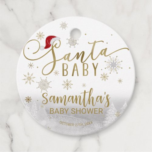 Santa Baby Christmas Winter Baby Shower Favor Tags
