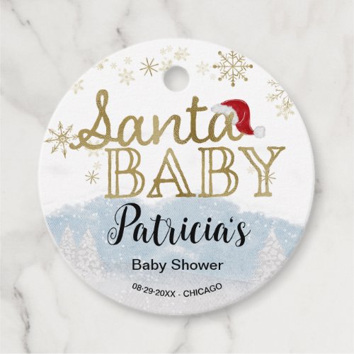 Santa Baby Christmas Winter Baby Shower Favor Tags