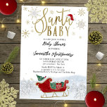 Santa Baby Christmas Winter Baby Shower Invitation<br><div class="desc">Adorable calligraphy with snowflakes,  winter-themed baby shower invitations. Easy to personalize with your details. Check the collection to find matching items as enclosure cards.</div>