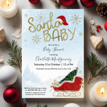 Santa Baby Christmas Winter Baby Shower Invitation