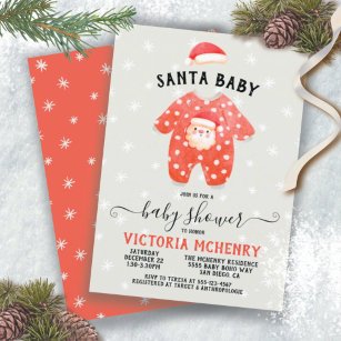 Santa Baby Christmas Winter Baby Shower Invitation