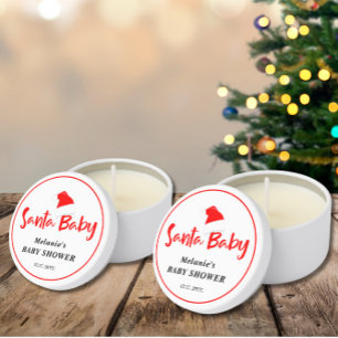 Santa Baby Christmas Winter Baby Shower Mini Candle Favors