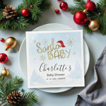 Santa Baby Christmas Winter Baby Shower Napkins