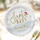 Santa Baby Christmas Winter Baby Shower Paper Plates<br><div class="desc">Adorable calligraphy with snowflakes,  winter-themed baby shower invitations. Easy to personalize with your details. Check the collection to find matching items as enclosure cards.</div>