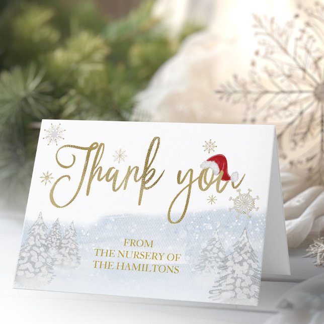 Santa Baby Christmas Winter Baby Shower Thank You (Creator Uploaded)