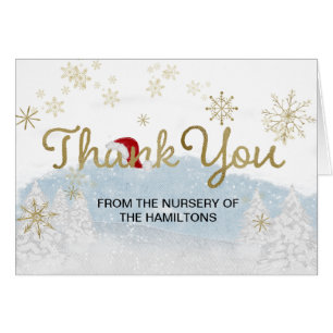 Santa Baby Christmas Winter Baby Shower Thank You Cards