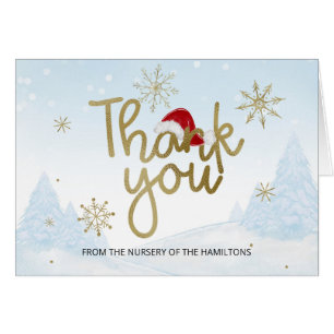 Santa Baby Christmas Winter Baby Shower Thank You Cards