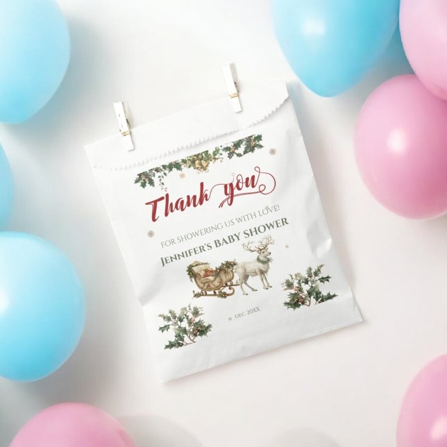 Santa Baby Christmas Winter Baby Shower Thank You Favor Bag (Creator Uploaded)