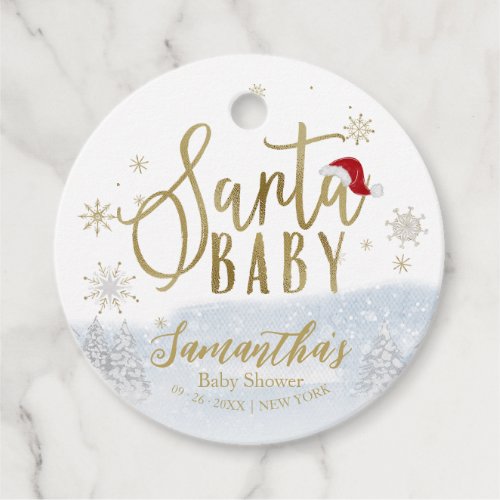 Santa Baby Christmas Winter Baby Shower Thank You  Favor Tags