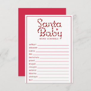 Santa Baby Christmas Word Scramble Game Enclosure Card