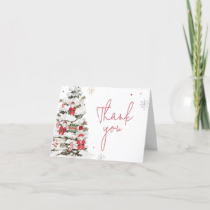 Santa Baby Clothes Christmas Baby Shower Letterpress Thank You Card