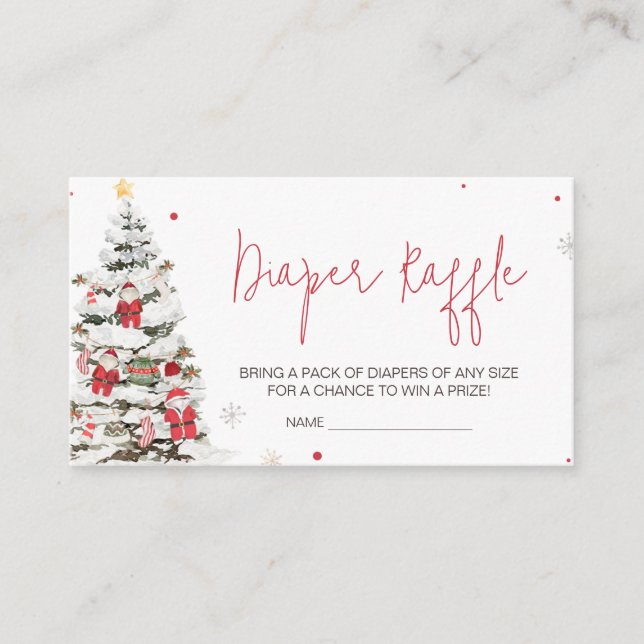 Santa Baby Clothes Christmas Diaper Raffle Enclosure Card (Front)