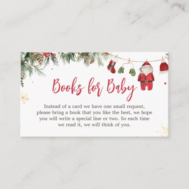 Santa Baby Clothes Winter Christmas Books for Baby Enclosure Card (Front)