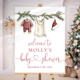 Santa Baby Clothesline Baby Shower Welcome Sign