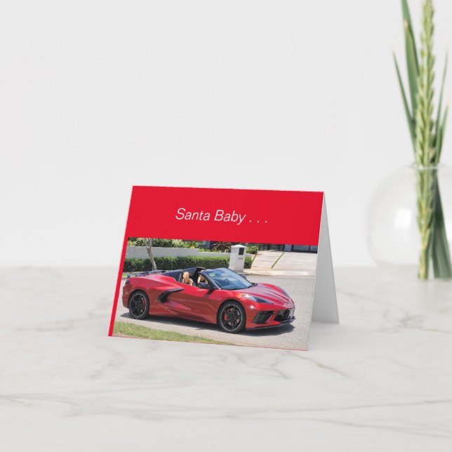 Santa Baby. . .  Corvette Thank You Card (Front)