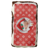 Santa Baby Custom Your Photo Snowflakes in Red Brownie (Rotated)