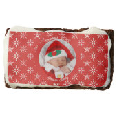Santa Baby Custom Your Photo Snowflakes in Red Brownie (Front)
