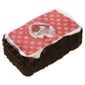 Santa Baby Custom Your Photo Snowflakes in Red Brownie (Angled)