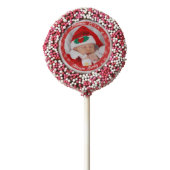 Santa Baby Custom Your Photo Snowflakes with Red Chocolate Covered Oreo Pop (Zoomed)
