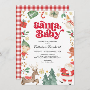Santa Baby - Cute Christmas Winter Baby Shower Invitation
