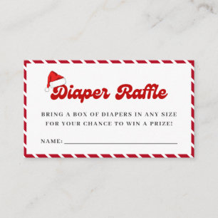 Santa Baby Diaper Raffle Baby Shower Enclosure Card
