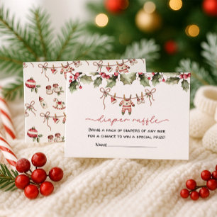 Santa Baby Diaper Raffle Christmas Baby Shower Enclosure Card