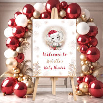 Santa Baby Elephant Boy Baby Shower Welcome Foam Board