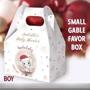 Santa Baby Elephant Christmas Baby Shower Small Favor Boxes