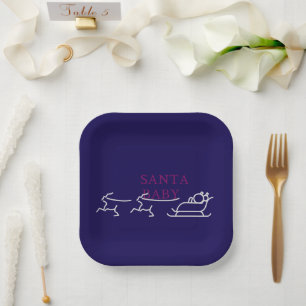 Santa Baby: Festive and Flirty Holiday Cheer"  Paper Plates