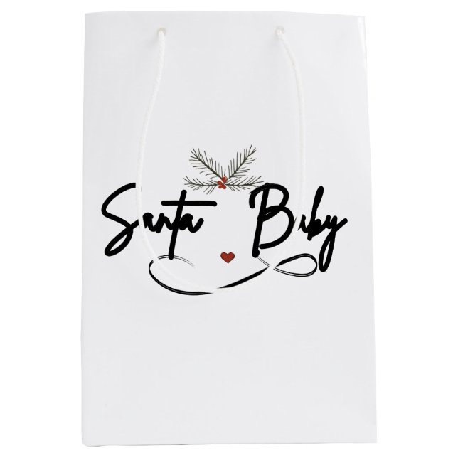 Santa Baby - Flirty Holiday Script Medium Gift Bag (Front)