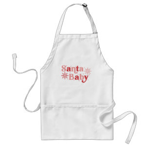 Santa Baby - Fun Holiday Typography Design Adult Apron