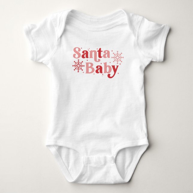 Santa Baby - Fun Holiday Typography Design Bodysuit (Front)