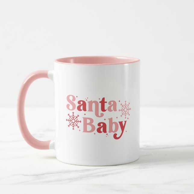 Santa Baby - Fun Holiday Typography Design Mug (Left)