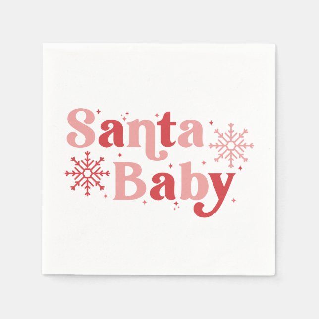 Santa Baby - Fun Holiday Typography Design Napkins (Front)