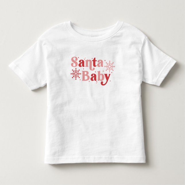 Santa Baby - Fun Holiday Typography Design Toddler T-shirt (Front)
