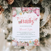 Santa Baby Girl Christmas Baby Shower Invitation