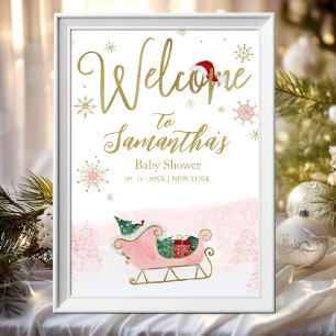 Santa Baby Girl Christmas Welcome Sign