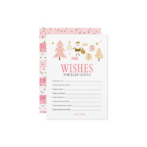 Santa Baby Girl Shower, Wishes for Baby Note Card