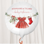 Santa Baby Girl Winter Christmas Baby Shower Balloon<br><div class="desc">Add festive charm to your celebration with a modern balloon design. Featuring a watercolor Christmas baby clothesline,  it’s the perfect holiday baby shower accent.</div>