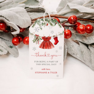 Santa Baby Girl Winter Christmas Baby Shower Favor Gift Tags
