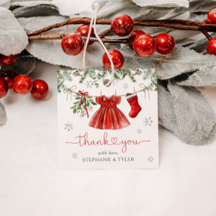 Santa Baby Girl Winter Christmas Baby Shower Favor Tags