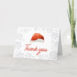 Santa Baby Hat Baby Shower  Letterpress Thank You Card