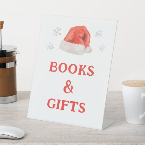 Santa Baby Holiday Baby Shower Books and Gifts  Pedestal Sign