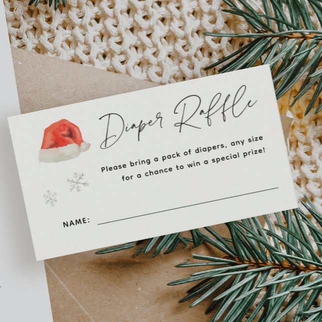 Santa Baby Holiday Baby Shower Diaper Raffle  Enclosure Card (Creator Uploaded)