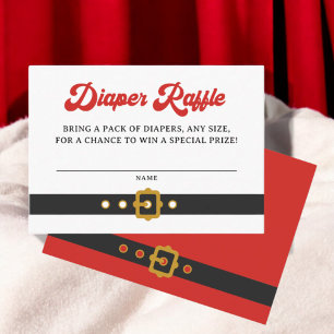 Santa Baby Holiday Baby Shower Diaper Raffle Inser Enclosure Card