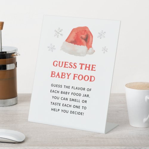 Santa Baby Holiday Baby Shower Guess The Baby Food Pedestal Sign