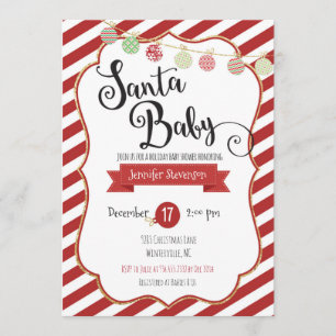 Santa Baby Holiday Baby Shower Invitation