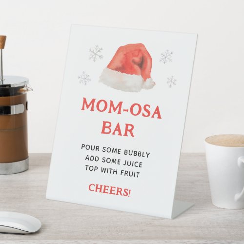 Santa Baby Holiday Baby Shower Mom_Osa Bar Pedestal Sign